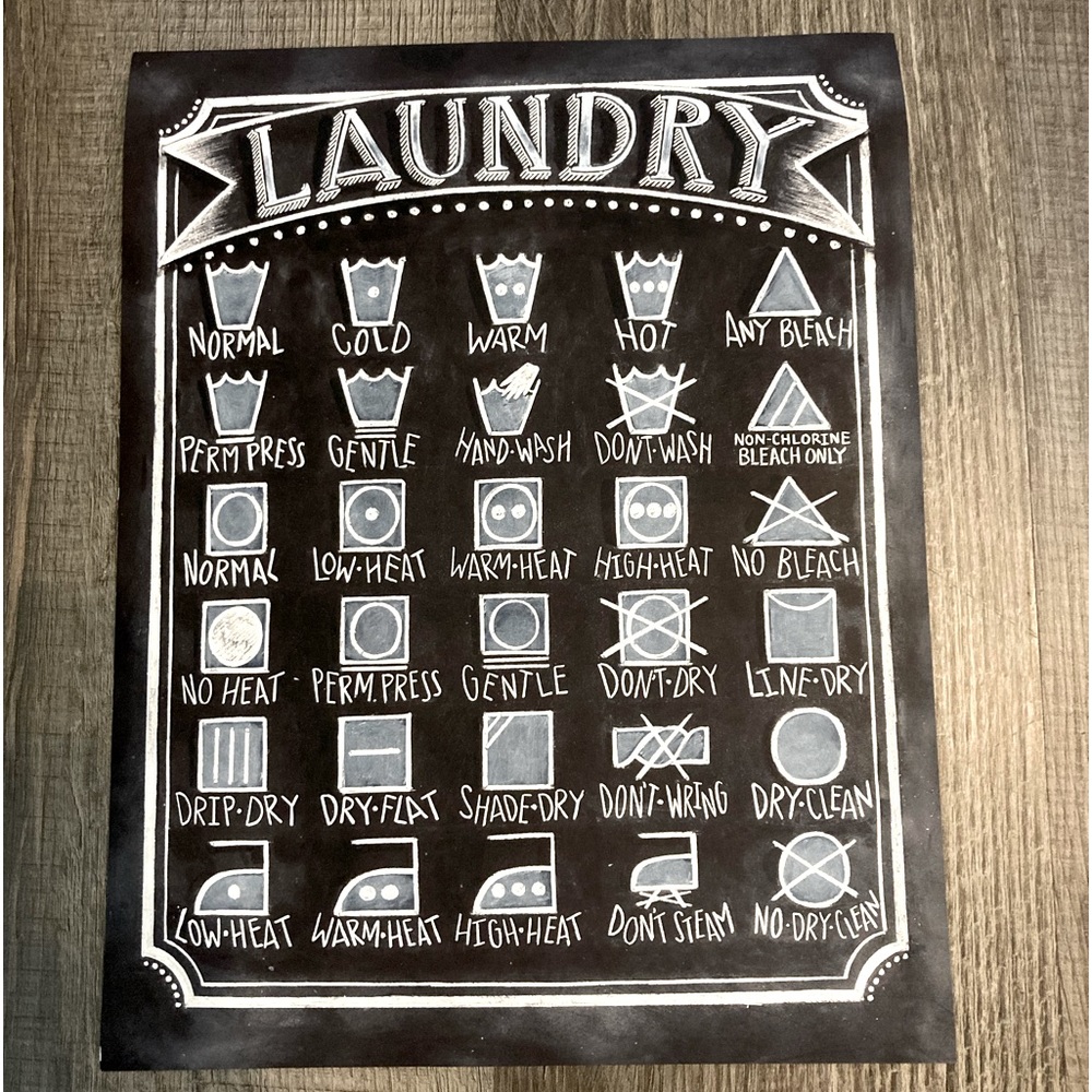 Laundry Art Poster Great Washing Clothes 101